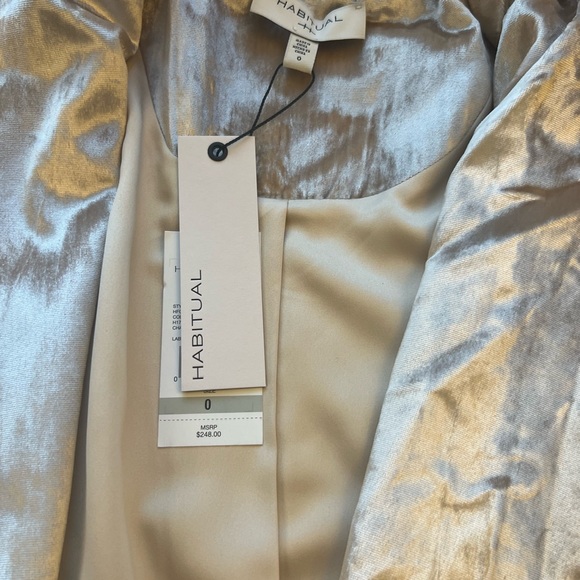 HABITUAL Champagne Natural Beige BlazerVelvet 3/4 Sleeve Jacket New NWT - Picture 11 of 13